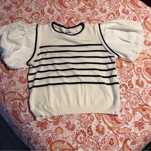 Voy Striped Puff Sleeve Top
